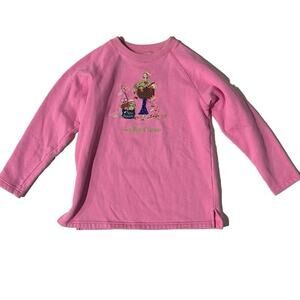 Quacker Factory Pink Embroidered Sweatshirt Lazy Days of Summer XL Cotton Blend